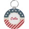 Stars and Stripes Round Plastic Keychain (Personalized)