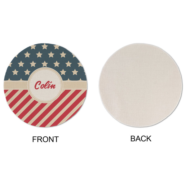 Stars and Stripes Round Linen Placemats - APPROVAL (single sided)