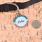 Stars and Stripes Round Pet ID Tag - Large - In Context