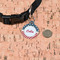Stars and Stripes Round Pet ID Tag - Small - In Context