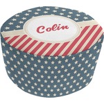 Stars and Stripes Round Pouf Ottoman (Personalized)