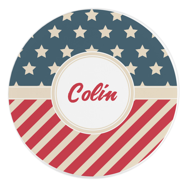 Custom Stars and Stripes Round Stone Trivet (Personalized)