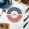 Stars and Stripes Round Stone Trivet - In Context View