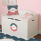 Stars and Stripes Round Wall Decal on Toy Chest