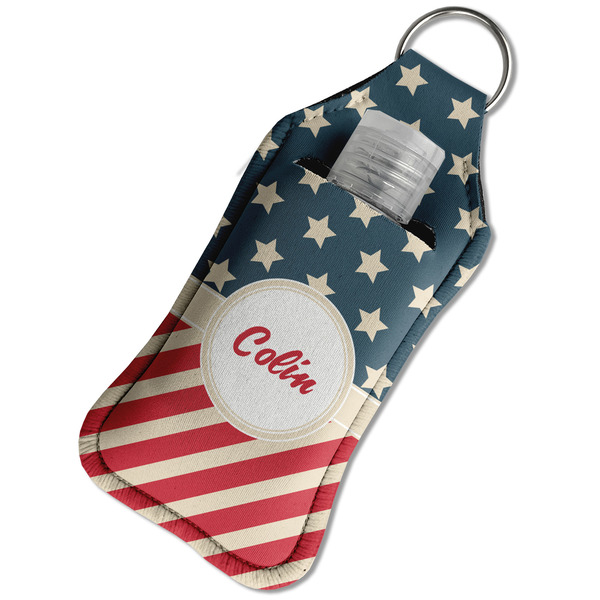 Stars and Stripes Sanitizer Holder Keychain - Large in Case
