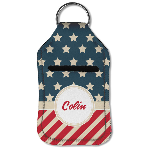 Stars and Stripes Sanitizer Holder Keychain - Small (Front Flat)