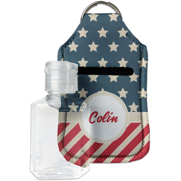 Custom Stars and Stripes Hand Sanitizer & Keychain Holder (Personalized)