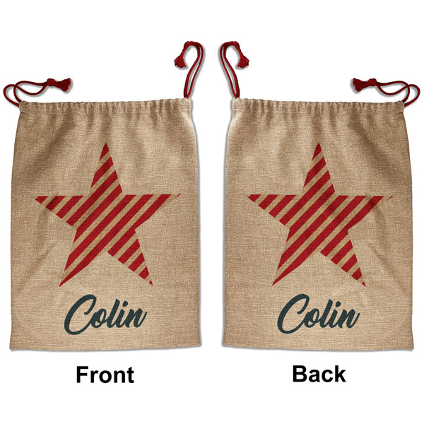 Custom Stars and Stripes Santa Sack - Front & Back (Personalized)
