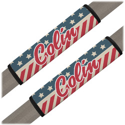 Stars and Stripes Seat Belt Covers (Set of 2) (Personalized)