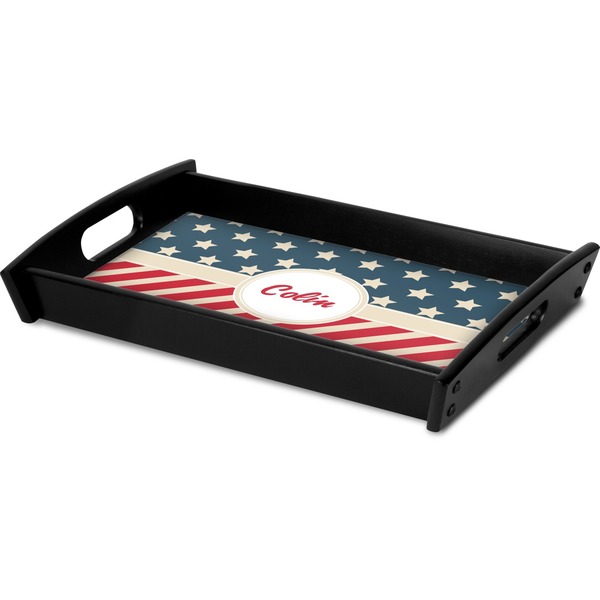 Stars and Stripes Serving Tray Black - Corner