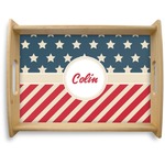 Stars and Stripes Natural Wooden Tray - Large (Personalized)