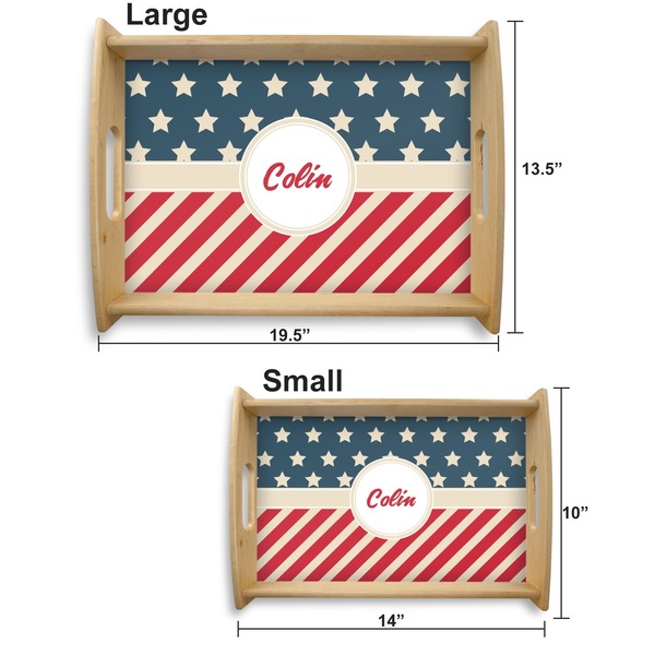 Stars and Stripes Serving Tray Wood Sizes