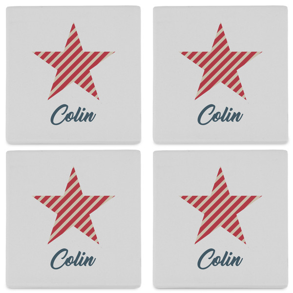 Stars and Stripes Set of 4 Sandstone Coasters - See All 4 View