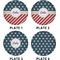 Stars and Stripes Set of Lunch / Dinner Plates (Approval)