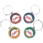 Stars and Stripes Wine Charms (Set of 4) (Personalized)