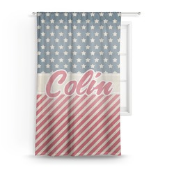 Stars and Stripes Sheer Curtain - 50"x84" (Personalized)