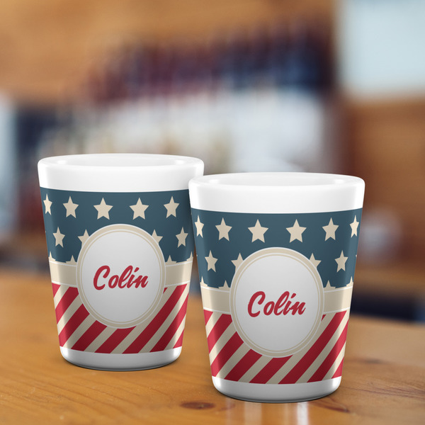 Stars and Stripes Shot Glass - White - LIFESTYLE