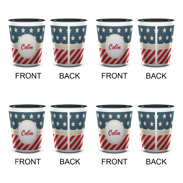 Stars and Stripes Shot Glassess - Two Tone - Set of 4 - APPROVAL