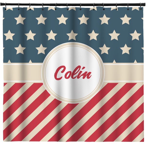 Custom Stars and Stripes Shower Curtain (Personalized)