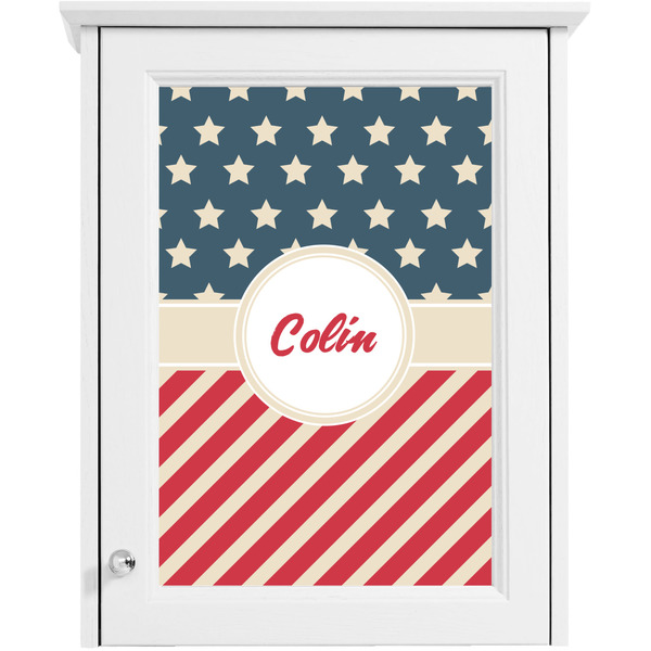 Stars and Stripes Single White Cabinet Decal