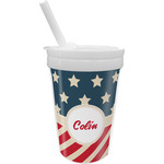 Stars and Stripes Sippy Cup with Straw (Personalized)