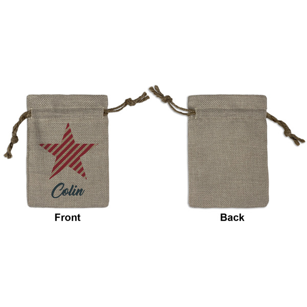Stars and Stripes Small Burlap Gift Bag - Front Approval