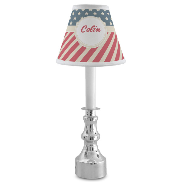 Stars and Stripes Small Chandelier Lamp - LIFESTYLE (on candle stick)