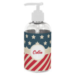 Stars and Stripes Plastic Soap / Lotion Dispenser (8 oz - Small - White) (Personalized)