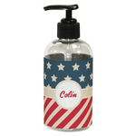 Stars and Stripes Plastic Soap / Lotion Dispenser (8 oz - Small - Black) (Personalized)