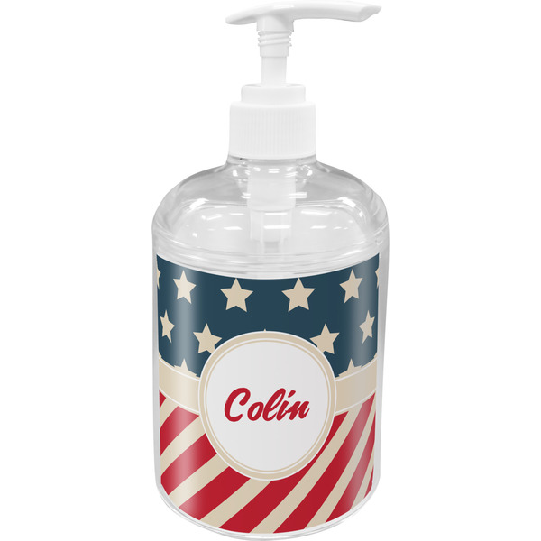 Custom Stars and Stripes Acrylic Soap & Lotion Bottle (Personalized)