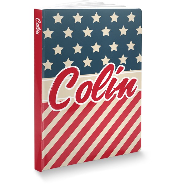 Custom Stars and Stripes Softbound Notebook - 7.25" x 10" (Personalized)