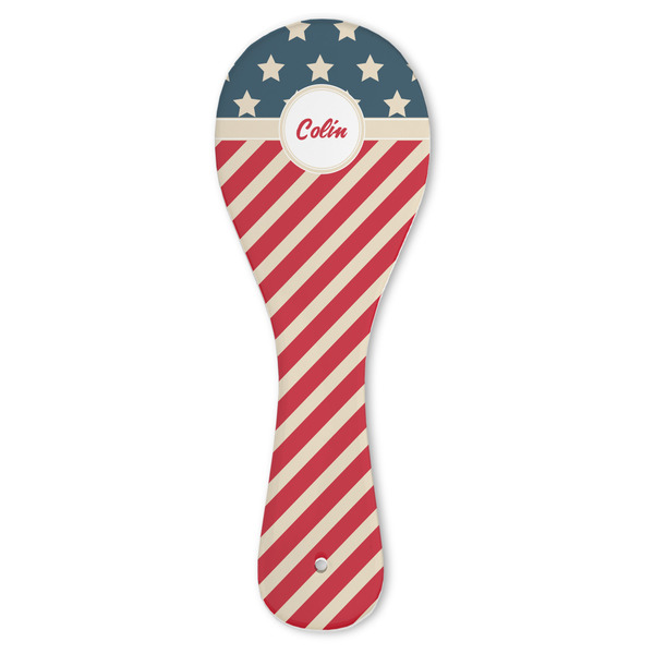 Custom Stars and Stripes Ceramic Spoon Rest (Personalized)