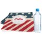 Stars and Stripes Sports Towel Folded with Water Bottle