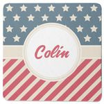 Stars and Stripes Square Rubber Backed Coaster (Personalized)