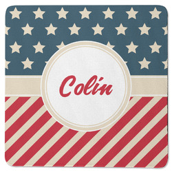 Stars and Stripes Square Rubber Backed Coaster (Personalized)