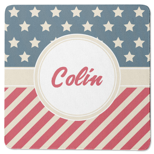 Stars and Stripes Square Coaster Rubber Back - Single
