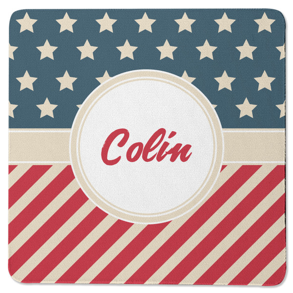 Stars and Stripes Square Coaster Rubber Back - Single