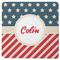 Stars and Stripes Square Rubber Backed Coaster (Personalized)