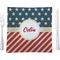 Stars and Stripes 9.5" Glass Square Lunch / Dinner Plate- Single or Set of 4 (Personalized)
