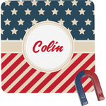 Stars and Stripes Square Fridge Magnet (Personalized)
