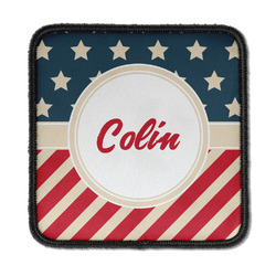 Stars and Stripes Iron On Square Patch w/ Name or Text