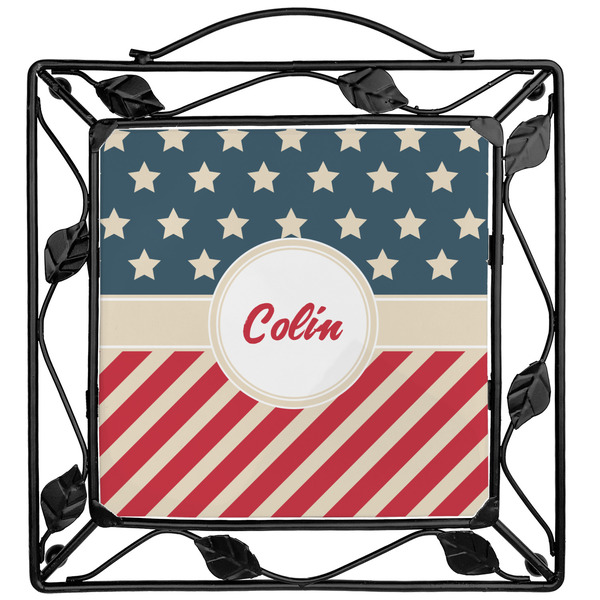 Custom Stars and Stripes Square Trivet (Personalized)