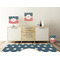 Stars and Stripes Square Wall Decal Wooden Desk