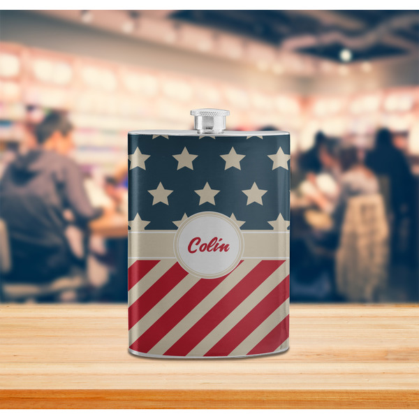 Stars and Stripes Stainless Steel Flask - LIFESTYLE 2