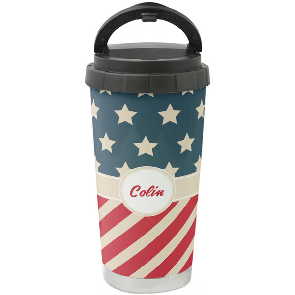 Custom Stars and Stripes Stainless Steel Coffee Tumbler (Personalized)