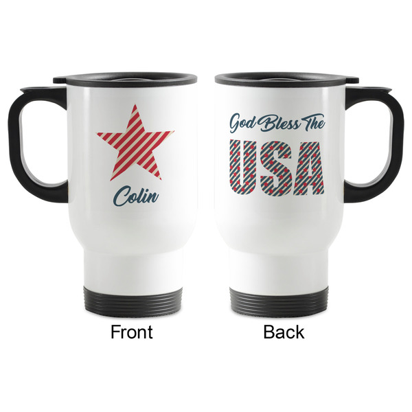 Stars and Stripes Stainless Steel Travel Mug with Handle - Apvl