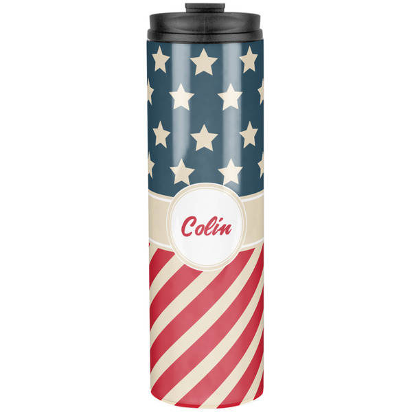 Custom Stars and Stripes Stainless Steel Skinny Tumbler - 20 oz (Personalized)