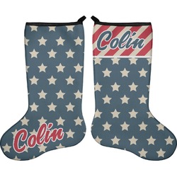 Stars and Stripes Holiday Stocking - Double-Sided - Neoprene (Personalized)