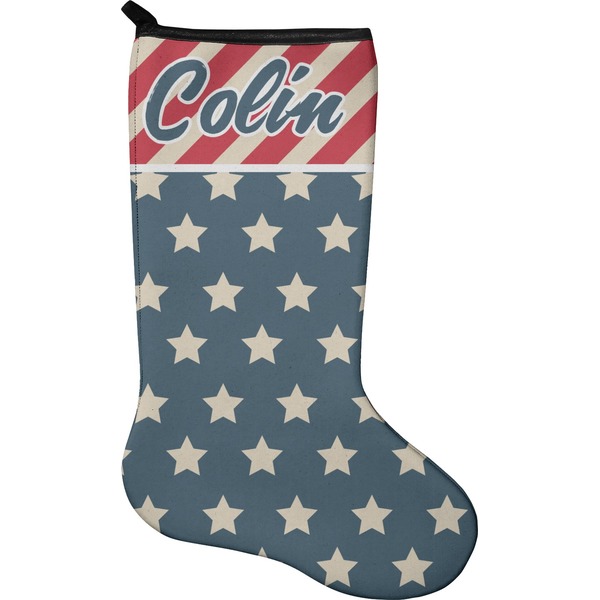 Custom Stars and Stripes Holiday Stocking - Neoprene (Personalized)