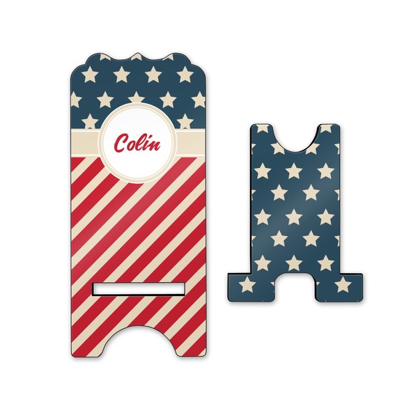 Stars and Stripes Stylized Phone Stand - Front & Back - Small